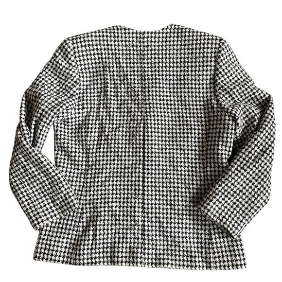 Vintage Women’s Pendleton Houndstooth Wool Tweed Blazer Jacket Black Size 10 - Picture 2 of 7